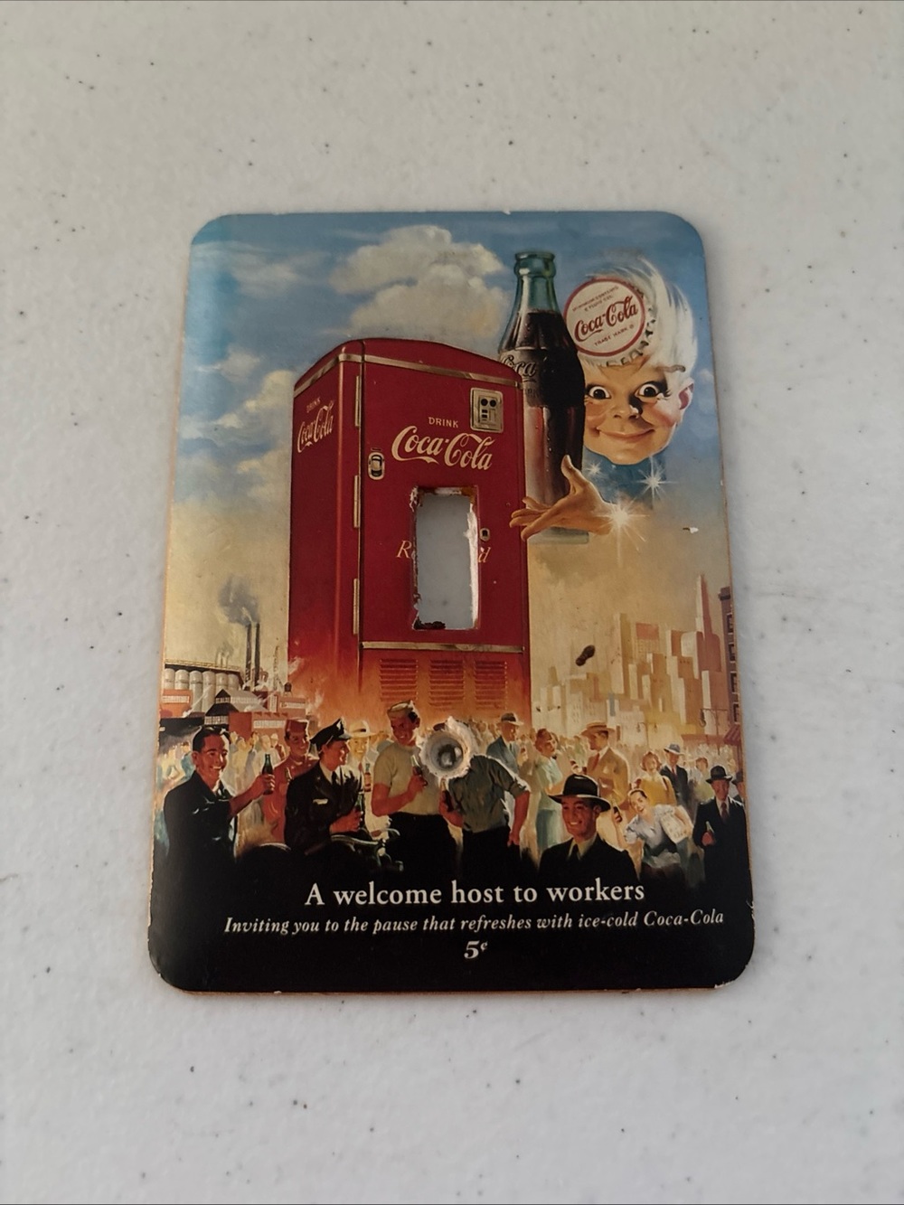 Coca Cola Red & Blue Retro Vending Machine Switch Plate